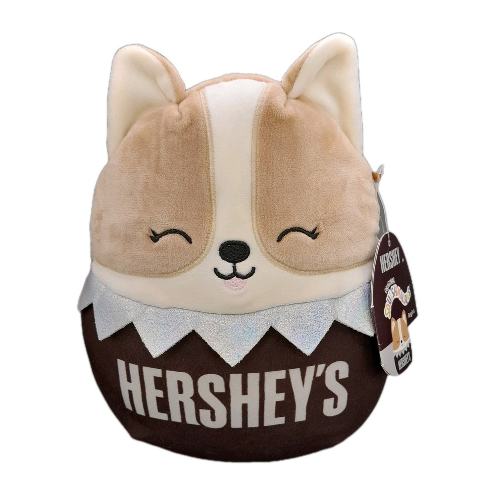 Squishmallows Hershey Regina‎ Corgi Chocolate Dog Plush 8" Stuffed Animal NEW
